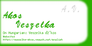 akos veszelka business card